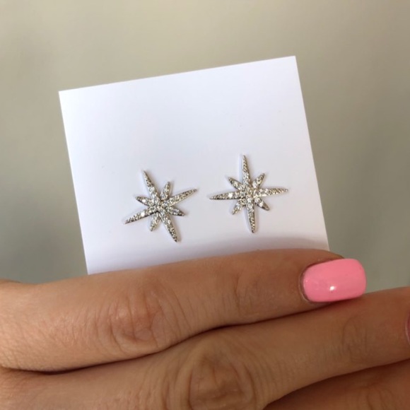 CZ Starburst Earrings - Picture 3 of 6